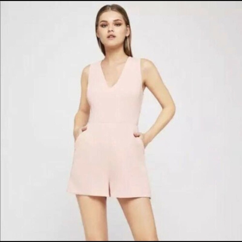 BCBGeneration Women's 0 Pink/Nude Sleeveless Romper
